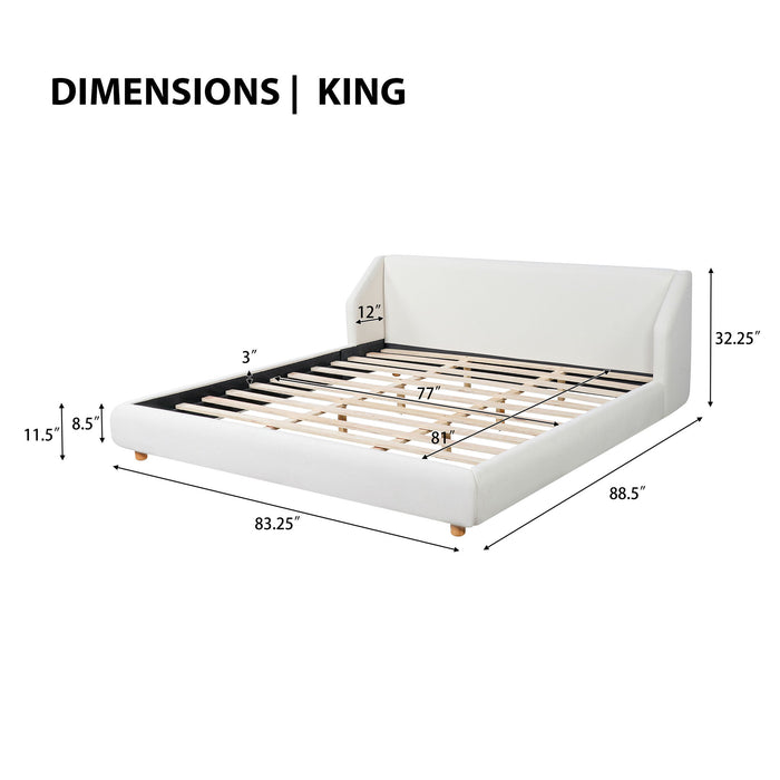 Modern Upholstered Bed Frame With Wingback Headboard Artistry At Home
