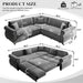 L-Shaped Sofa Couch With Pull-Out Bed Home Essentials
