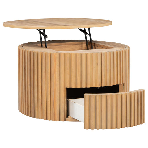 Round Lift Top Coffee Table With Hidden Storage For Living Room Hearth and Haven
