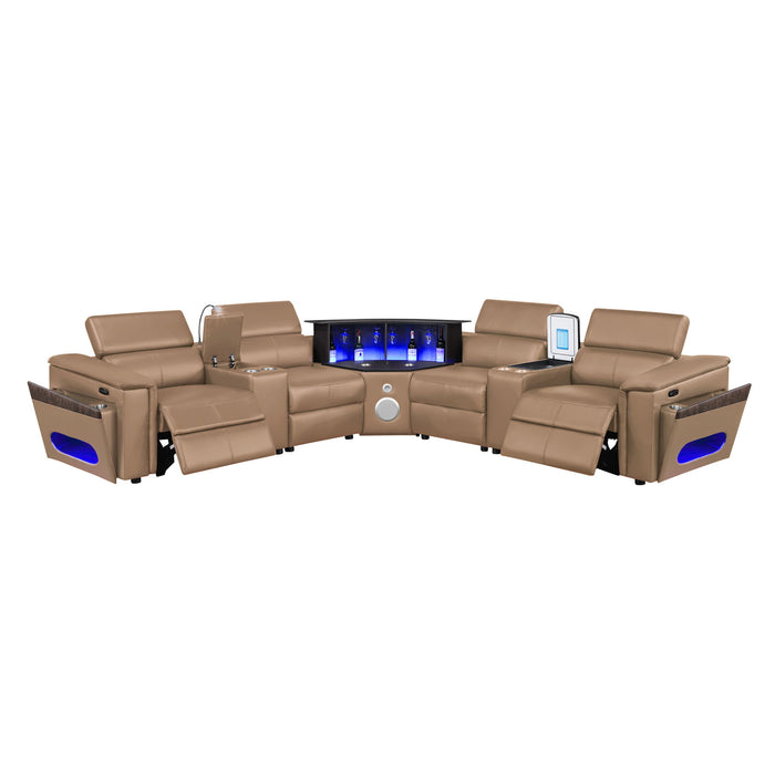 Nova - Sectional With Bluetooth Speaker, LED And Lifting Wine Cabinet Matrix Furniture Group