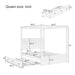 Queen Size Canopy Platform Bed With Trundle And 3 Storage Drawers, 4 Post, No Box Spring Needed - Natural Hearth and Haven