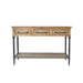 Accent Storage Console Table With Open Shelf And 3 Drawers For Living Room - Natural Wood / Brown Home Essentials