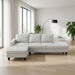 2 Piece L - Shaped Left Chaise Sectional Sofa With Ottoman, Living Room Furniture - White / Gray Home Essentials
