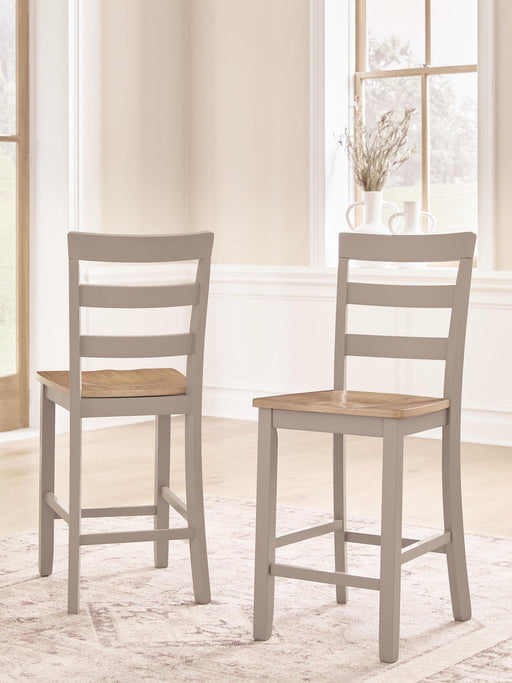 Harperfeld - Barstool (Set of 2) - Natural / Gray Signature Design by Ashley®