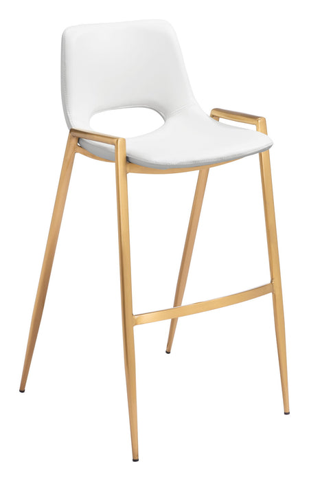 Desi - Barstool Chair With Gold Base (Set of 2) Zuo Modern