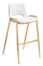 Desi - Barstool Chair With Gold Base (Set of 2) Zuo Modern