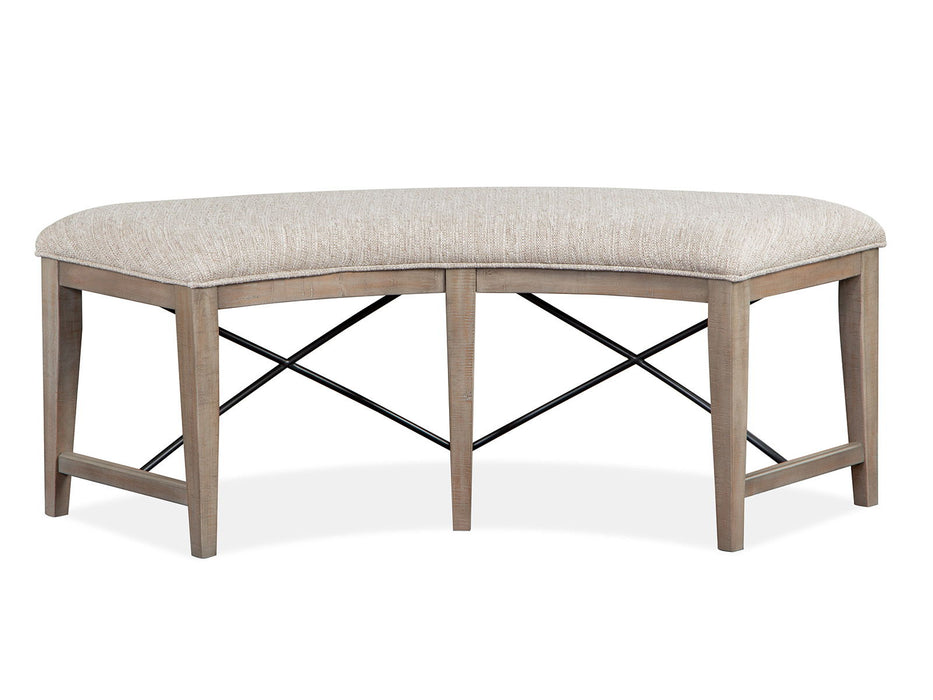 Paxton Place - Curved Bench With Upholstered Seat - Dovetail Gray Magnussen Furniture