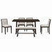 Dining Set With Rectangular Table, 4 Upholstered Chairs & 1 Padded Bench Hearth and Haven