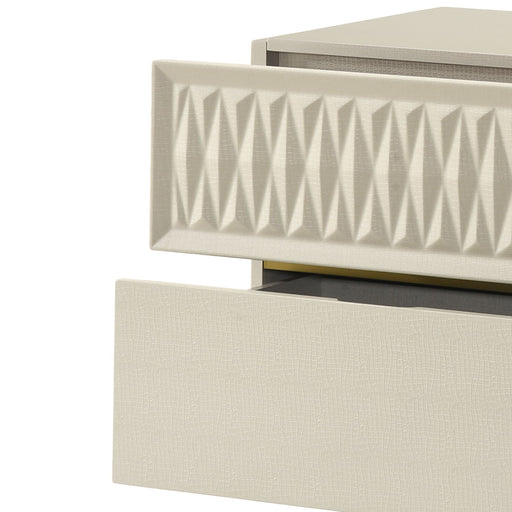 Stanley - 2 Drawer Nightstand With Crocodile Texture - Gray Matrix Furniture Group