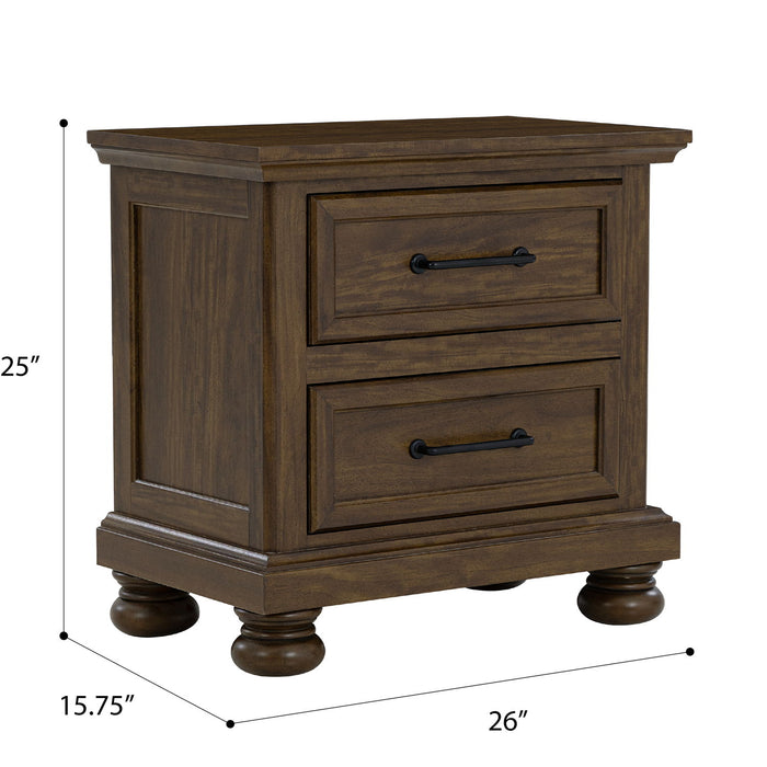 2 Drawer Nightstand With USB Charging Station Emerald Home