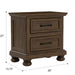 2 Drawer Nightstand With USB Charging Station Emerald Home
