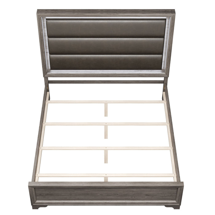 Bed With Horizontal Tufting Headboard Home Essentials