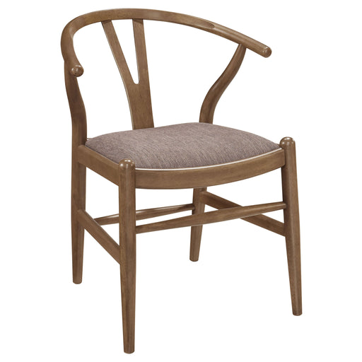 Guinea - 5 Piece Dining Set With Round Table And Upholstered Chairs - Walnut Furniture Max
