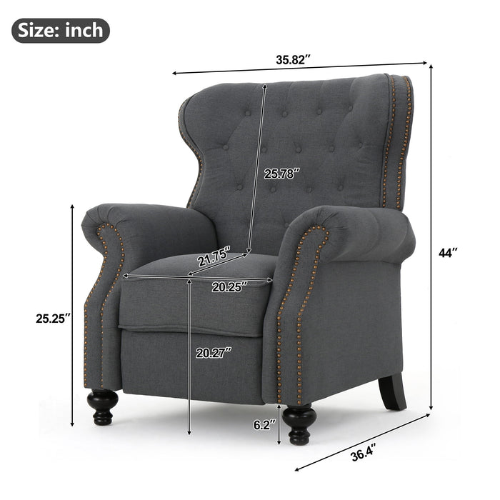 Modern Manual Push Back Recliner Chair Noble House