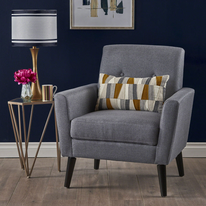 Contemporary Club Chair With Nailhead Trim Fabric And Birch Wood Legs