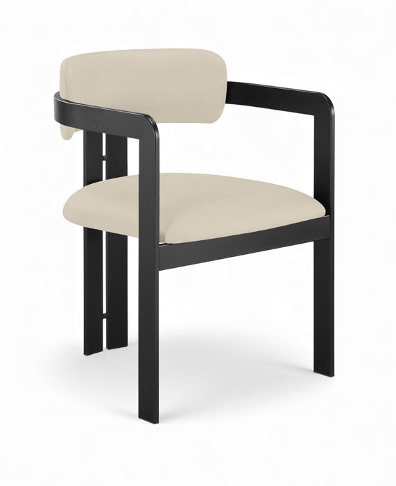 Aurum - Vegan Leather Upholstered Dining Chair With Graphite Black Base (Set of 2) Meridian Furniture