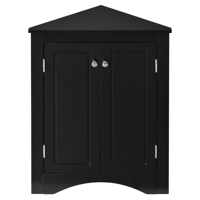Triangle Bathroom Storage Cabinet With Adjustable Shelves, Freestanding Floor Cabinet For Home Kitchen Hearth and Haven