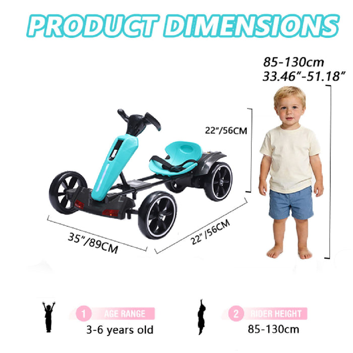 Electric Kids Pedal Go Kart With Adjustable Seat, Foldable Design Daily Nest