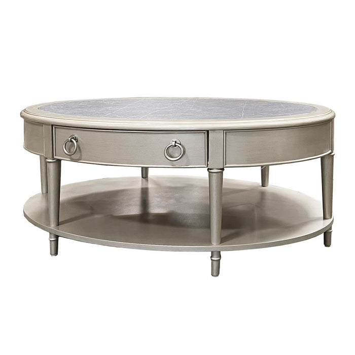 Kasa - Coffee Table - Sintered Stone Top & Champagne