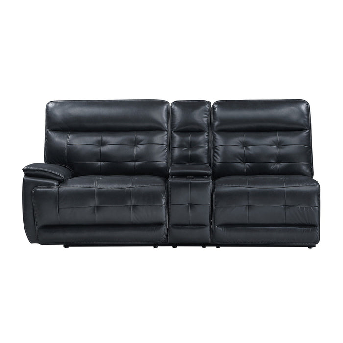 Warner - LAF Console Loveseat With 2 Recliners - Black