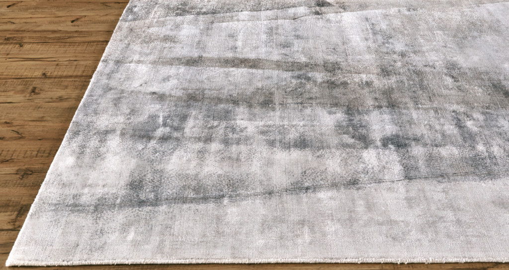 Abstract Hand Woven Area Rug - Gray, Taupe And Ivory - 5' X 8'