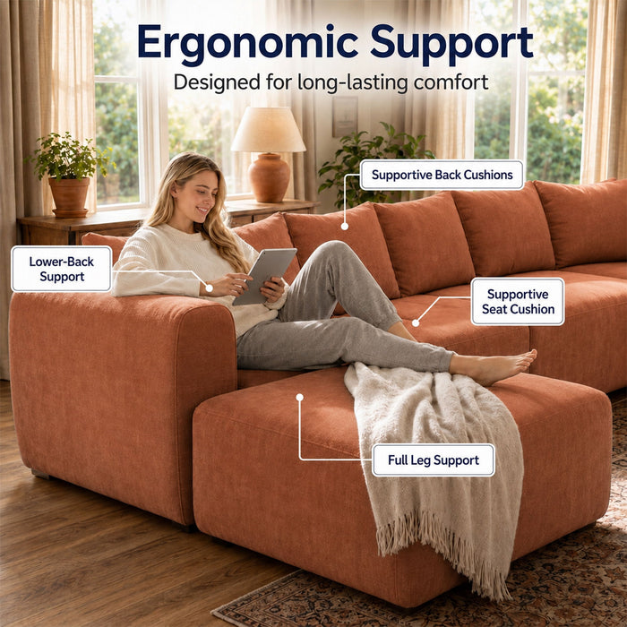 8 Seater U-Shaped Couch With Ottoman Home Essentials