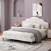 King Size, Upholstered Platform Bed Frame With Adjustable Headboard, No Box Spring Needed - White Home Essentials