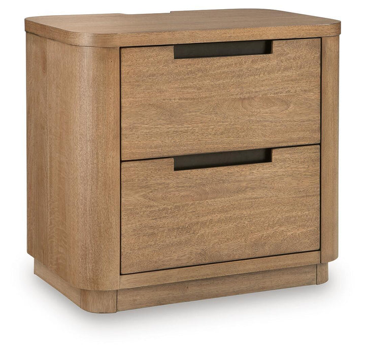 Pamaria - Two Drawer Night Stand - Light Brown Signature Design by Ashley®