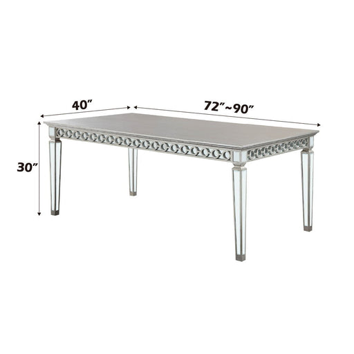 Varian - Dining Table - Mirrored & Antique Platinum ACME