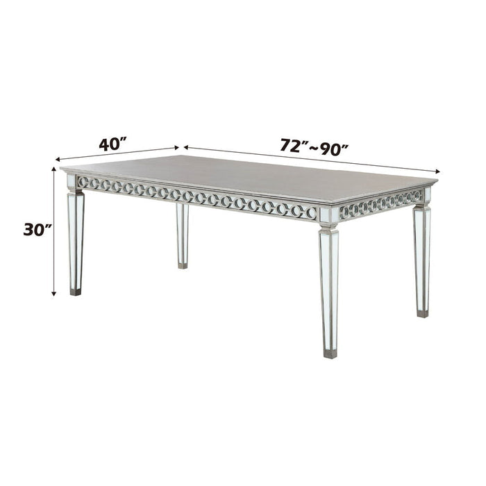Varian - Dining Table - Mirrored & Antique Platinum ACME