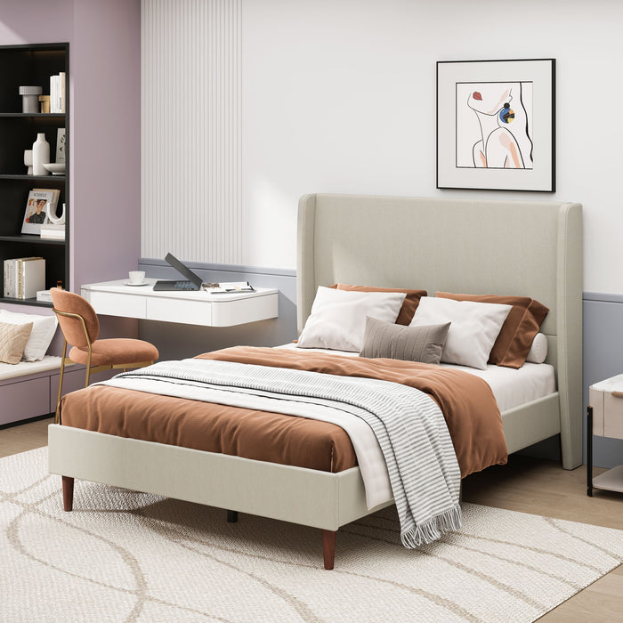 Upholstered Bed With High Headboard Design Home Essentials