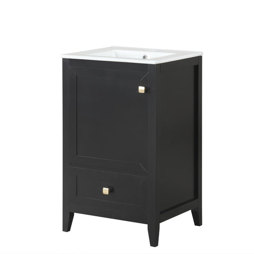 Bathroom Vanity With Sink, Soft Closing Cabinet Door, Storage Rack And Drawer Hearth and Haven