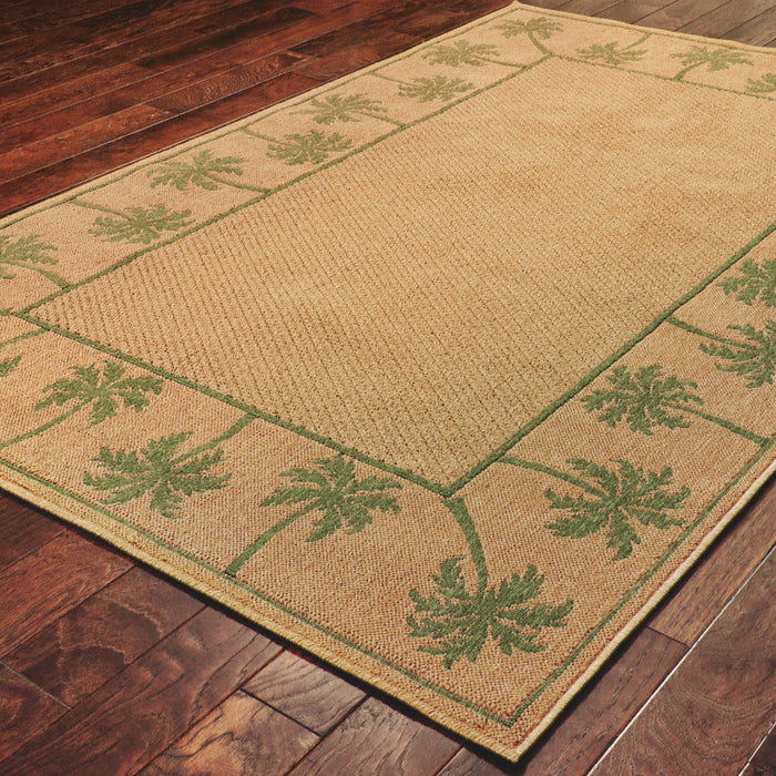 6' X 9' Stain Resistant Indoor & Outdoor Area Rug - Beige