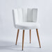 Modern Dining Chair (Set of 2) With Iron Tube Wood Color Legs, Shorthair Cushions And Comfortable Backrest, Suitable For Dining Room, Living Room, Cafe, Simple Structure Home Essentials