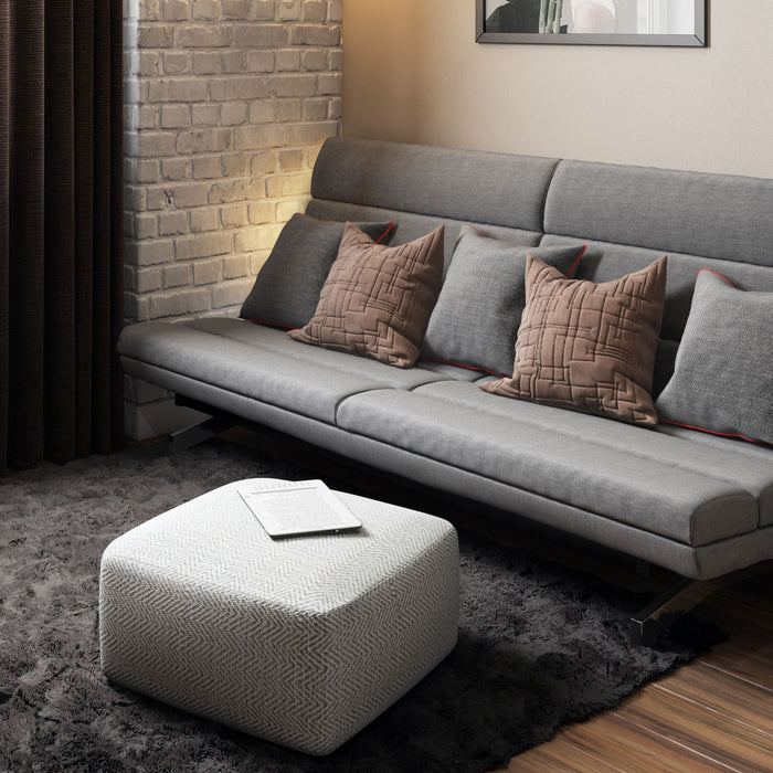 Nate - Handcrafted Square Pouf Simpli-Home