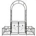 Metal Garden Arch With Gate Wide High Climbing Plants Support Rose Arch Outdoor - Black Daily Nest
