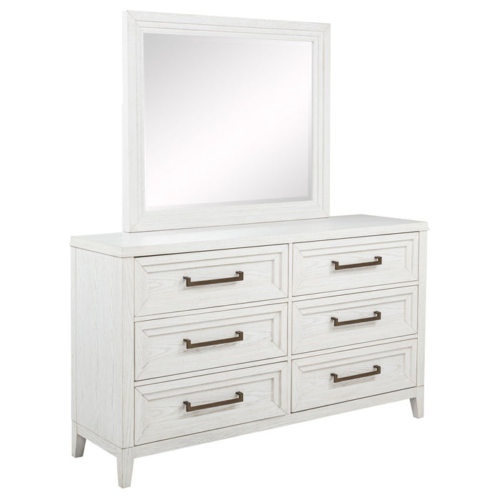 6 Drawer Dresser & Mirror - White Furniture Max