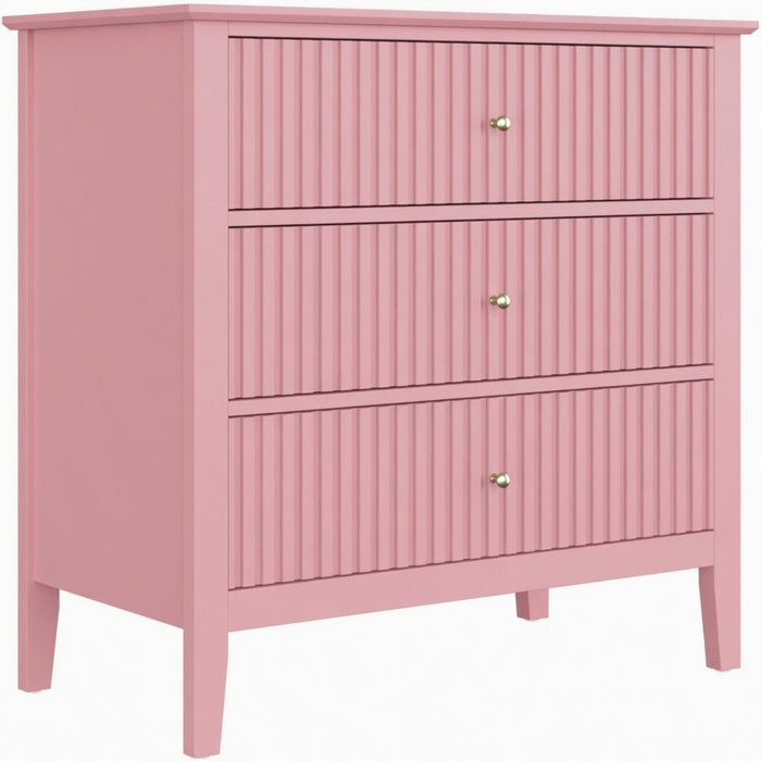 Fluted 3 Drawer Nightstand With Soft Close Slides Home Essentials