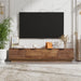 TV Stand, Entertainment Center & Fluted Door & Cable Management, Soft Closing Hinges - Walnut Hearth and Haven