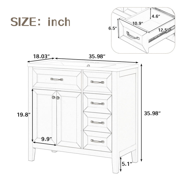 Modern Bathroom Vanity With Sink, Freestanding With Drawers And Doors Hearth and Haven