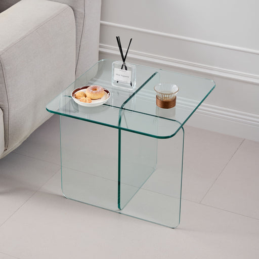 Modern Transparent Tempered Glass Sidetable Home Essentials
