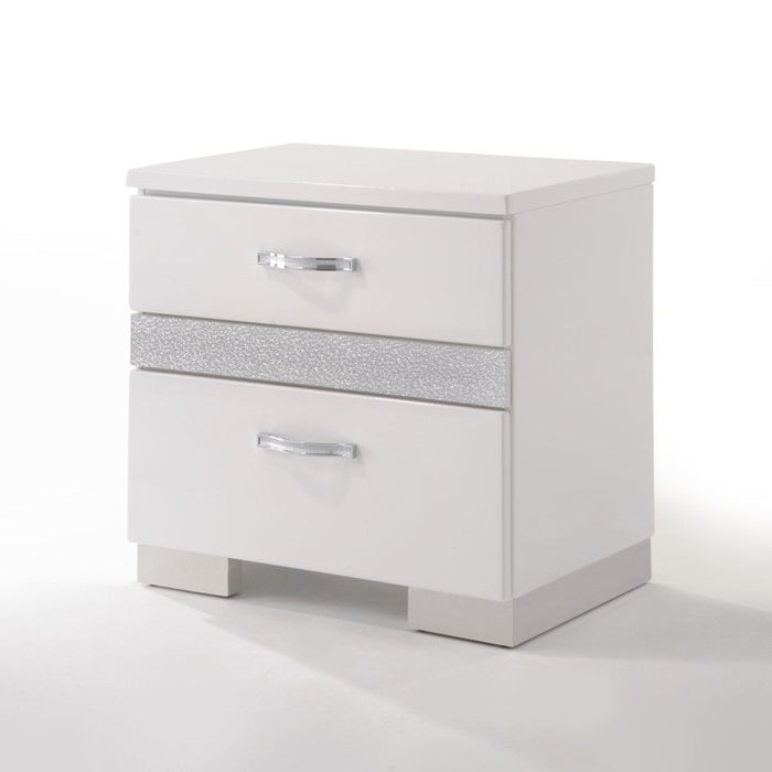 Naima II - High Gloss Nightstand - White