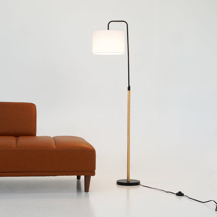 Lior - Arc Floor Lamp With Cylinder Shade - Black Ashcroft Furniture