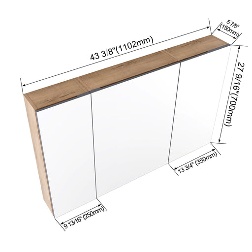 Wall Mounted Bathroom Cabinet With Adjustable Shelves Storage Cabinet - Imitative Oak Home Essentials