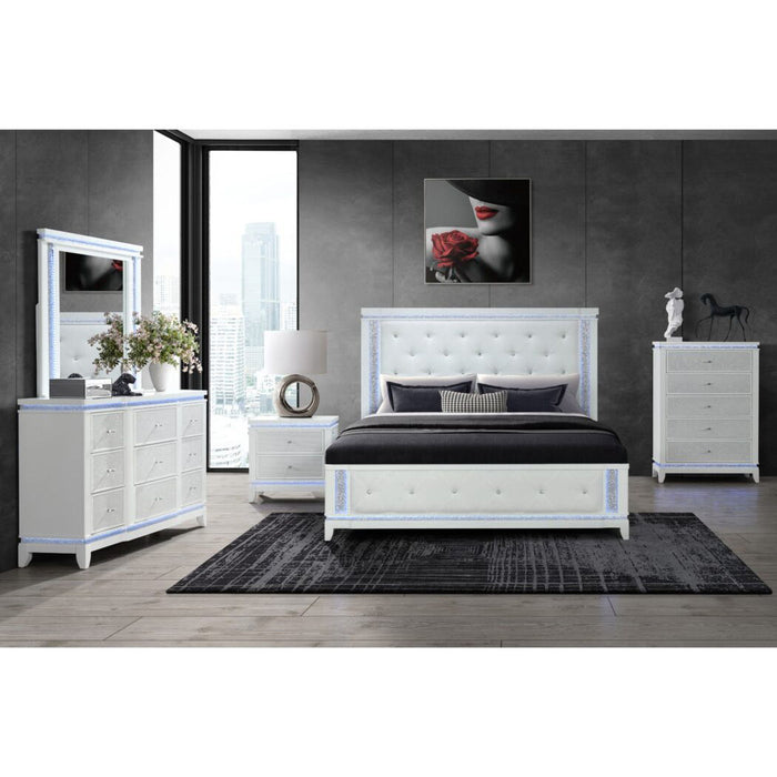 Adalid - 5 Pieces Bedroom Set With LED Lights And Glittered Detailing Global Furniture USA