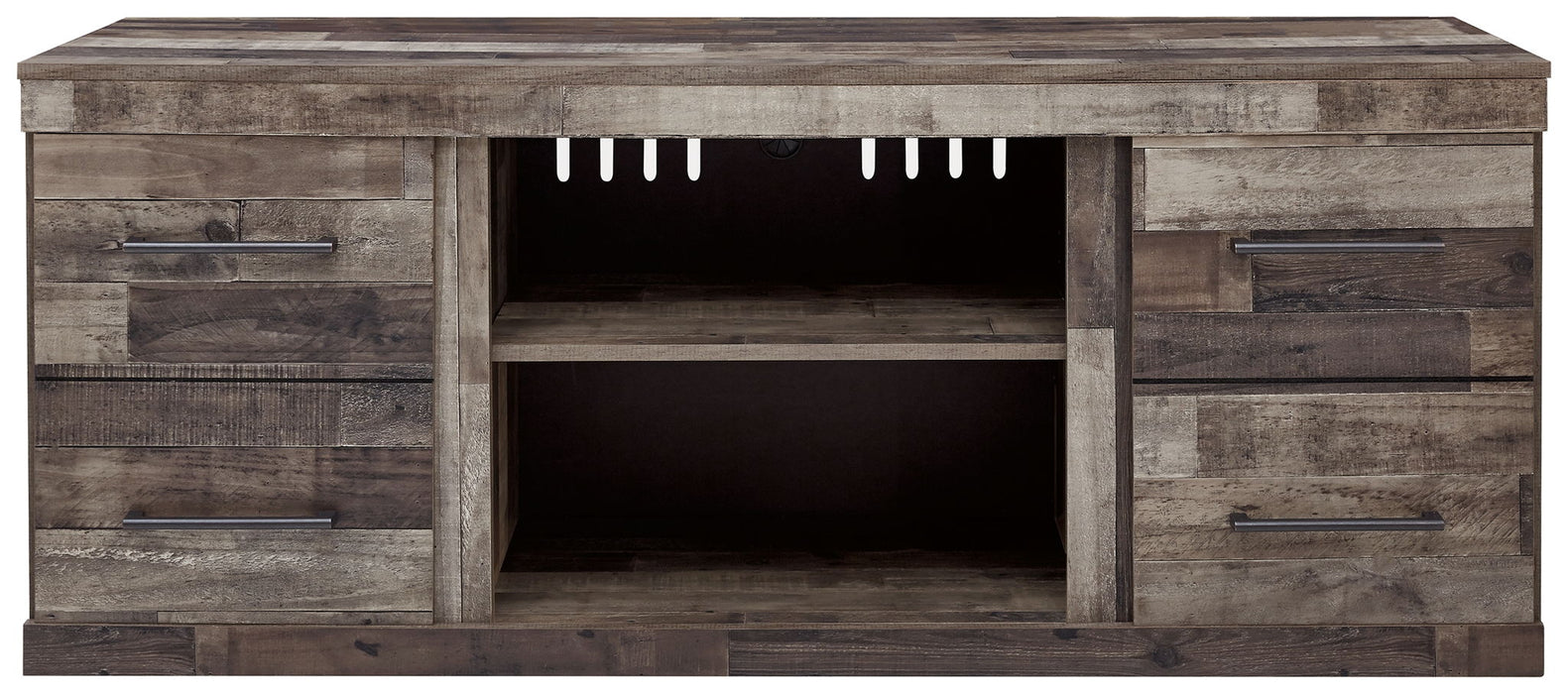 Derekson - LG TV Stand w/Fireplace Option - Multi Gray Signature Design by Ashley®