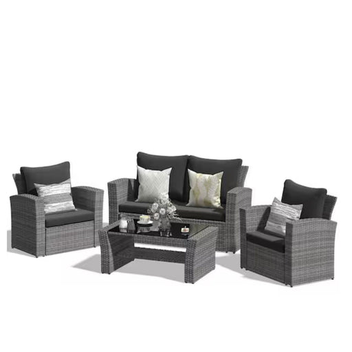 Modern Patio Set With Table And Cushions Home Essentials