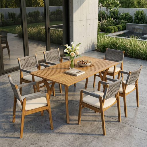 Outdoor Rustic Patio Acacia Bistro Set With Cushions Noble House