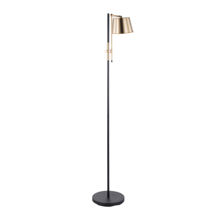 Metric - Industrial Floor Lamp - Black / Antique Brass