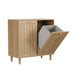 Sloping Laundry Basket With Removable Inner Bin, Concealed Storage Cabinet For Bathroom - Oak Home Essentials
